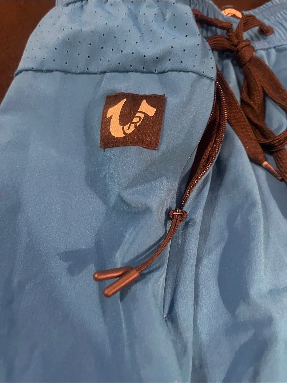 True Religion Blue Athletic Swim Shorts with Logo Tag